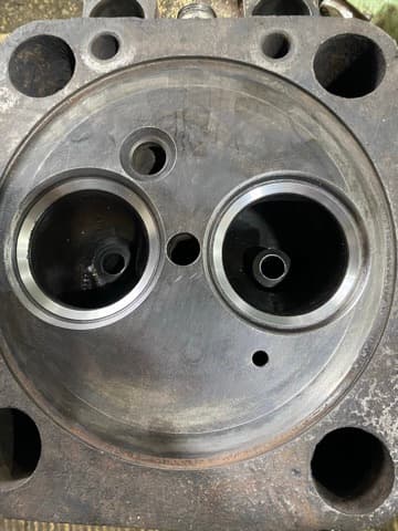 Marine cylinder head prepared for valve installation